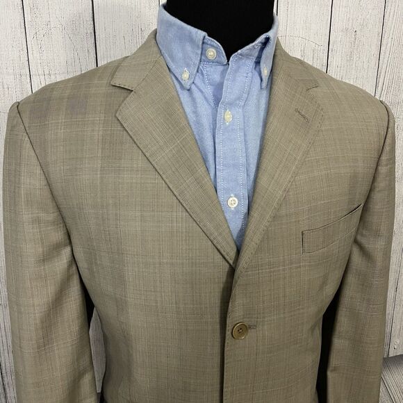Ermenegildo Zegna 44R Tan Glen Check Wool 3-Button Dual-Vent Sports Coat - Picture 3 of 10